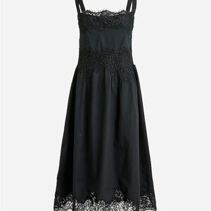 NWT J. Crew Philomena Dress Lace Embroidered Black SOLD OUT - Size XS